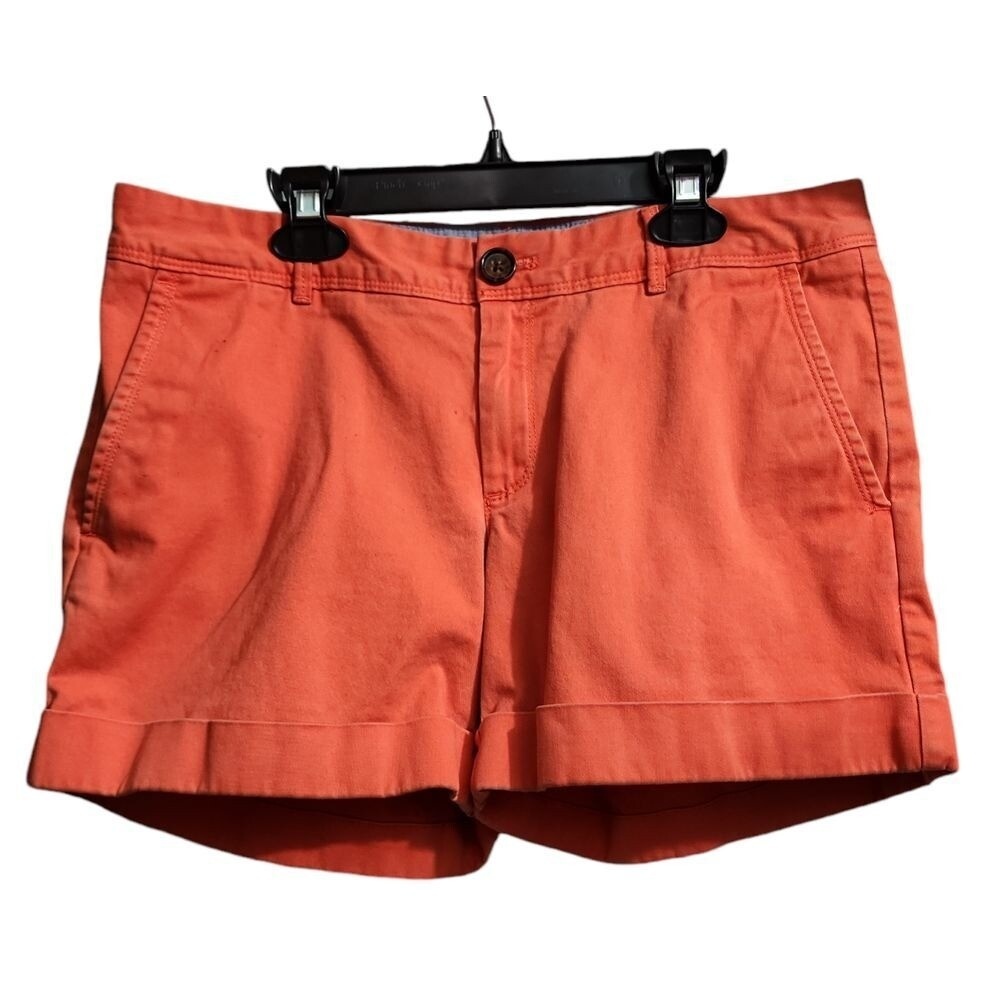 Banana Republic City Chino Coral Orange Cotton Blend Shorts Size 6‎